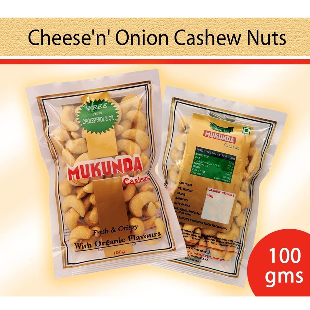 Cheese & Onion Flavour Cashew Nuts : Dry Fruits & Nuts - Mangalore Spice