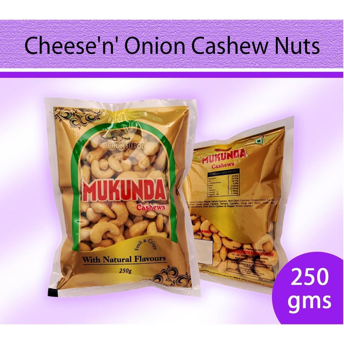 Cheese & Onion Flavour Cashew Nuts : Dry Fruits & Nuts - Mangalore Spice