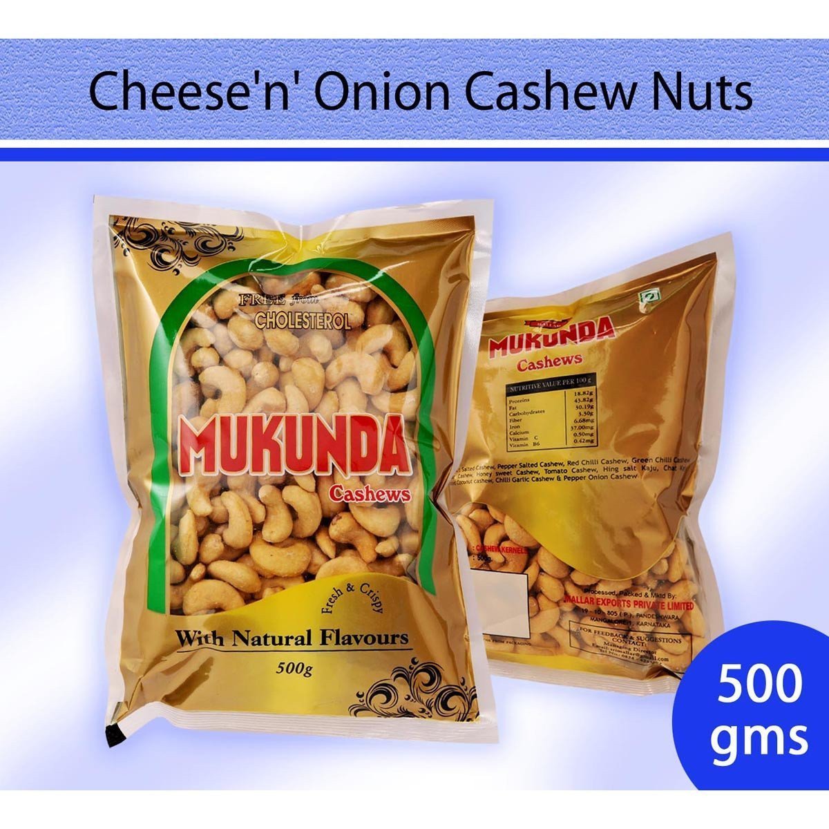 Cheese & Onion Flavour Cashew Nuts : Dry Fruits & Nuts - Mangalore Spice