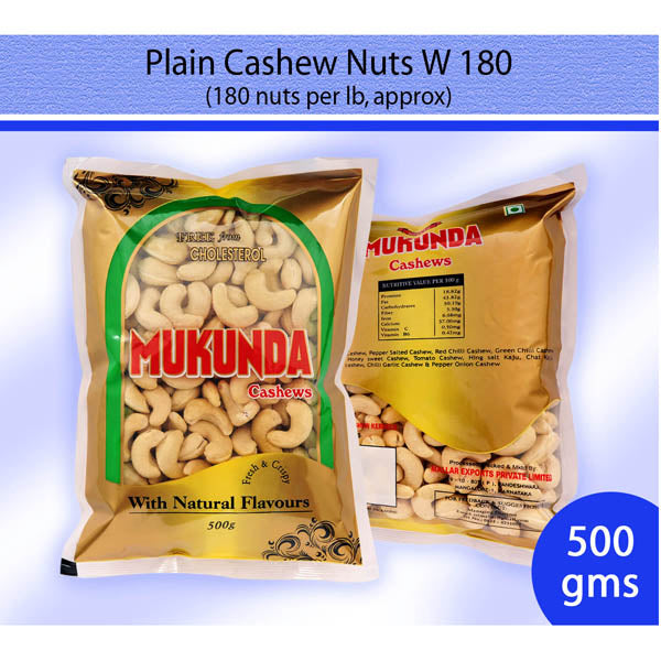 Plain Cashew Nuts W 180 : Dry Fruits & Nuts - Mangalore Spice