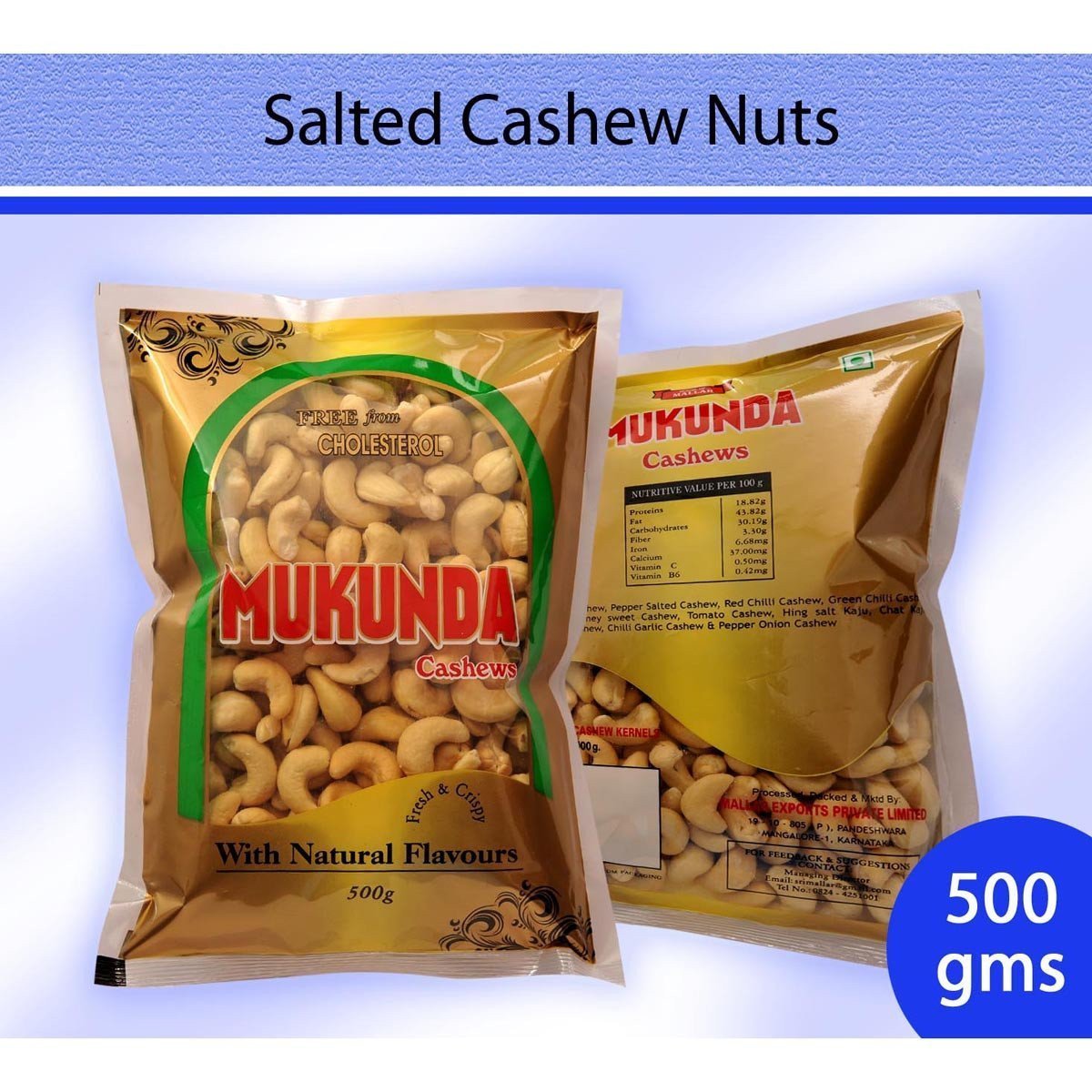 Salted Cashew Nuts : Dry Fruits & Nuts - Mangalore Spice