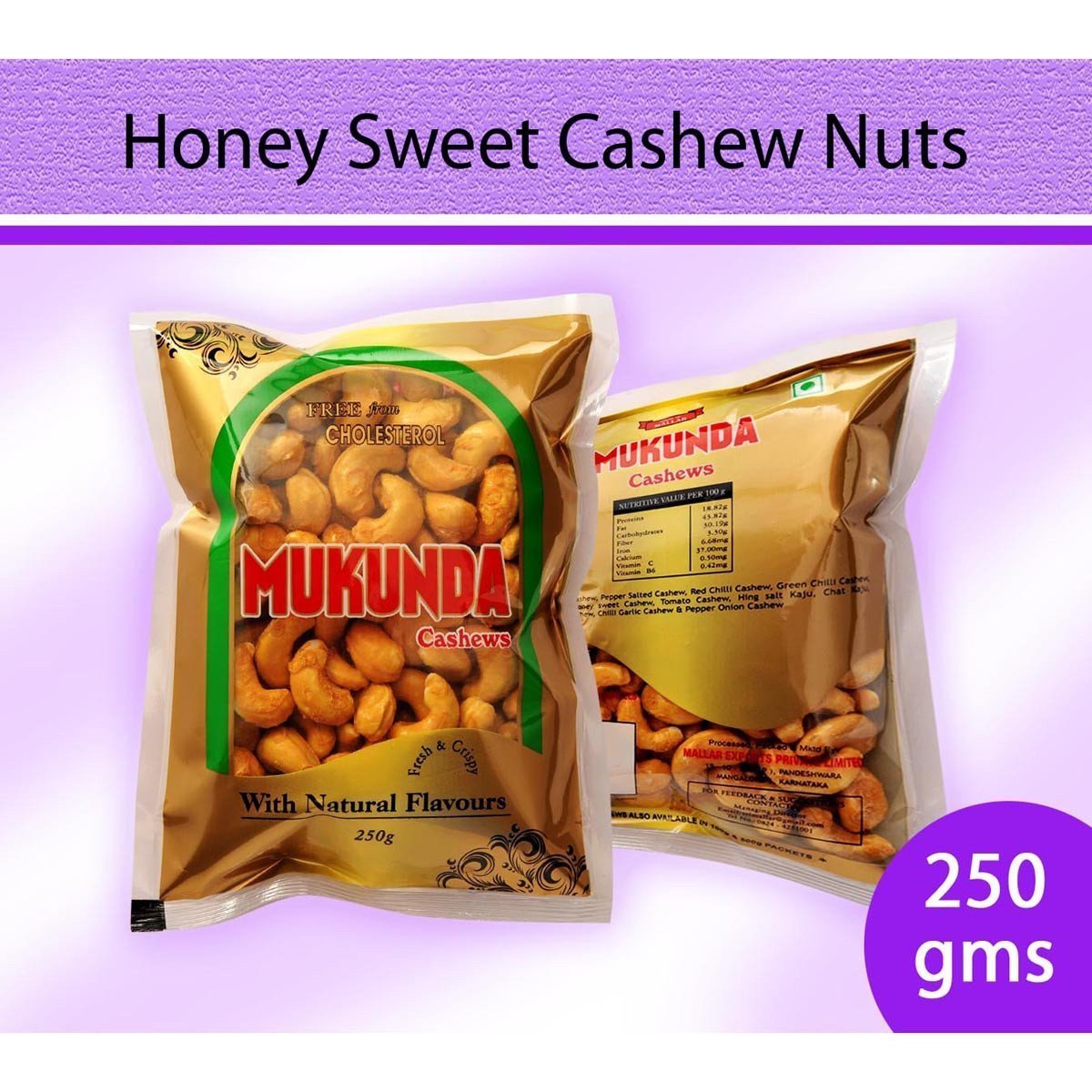 Honey Glazed Cashew Nuts :  - Mangalore Spice